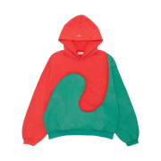 ERL Swirl Fleece Hoodie Red Green
