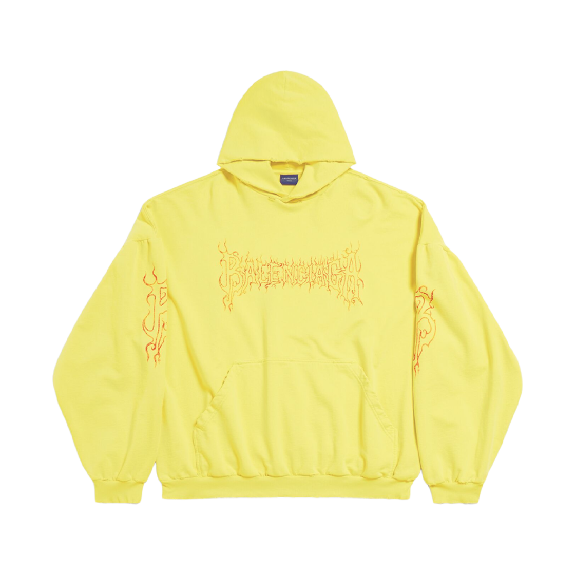 761458TPVN77175 Balenciaga Darkwave Round Hoodie Oversized in Yellow Red