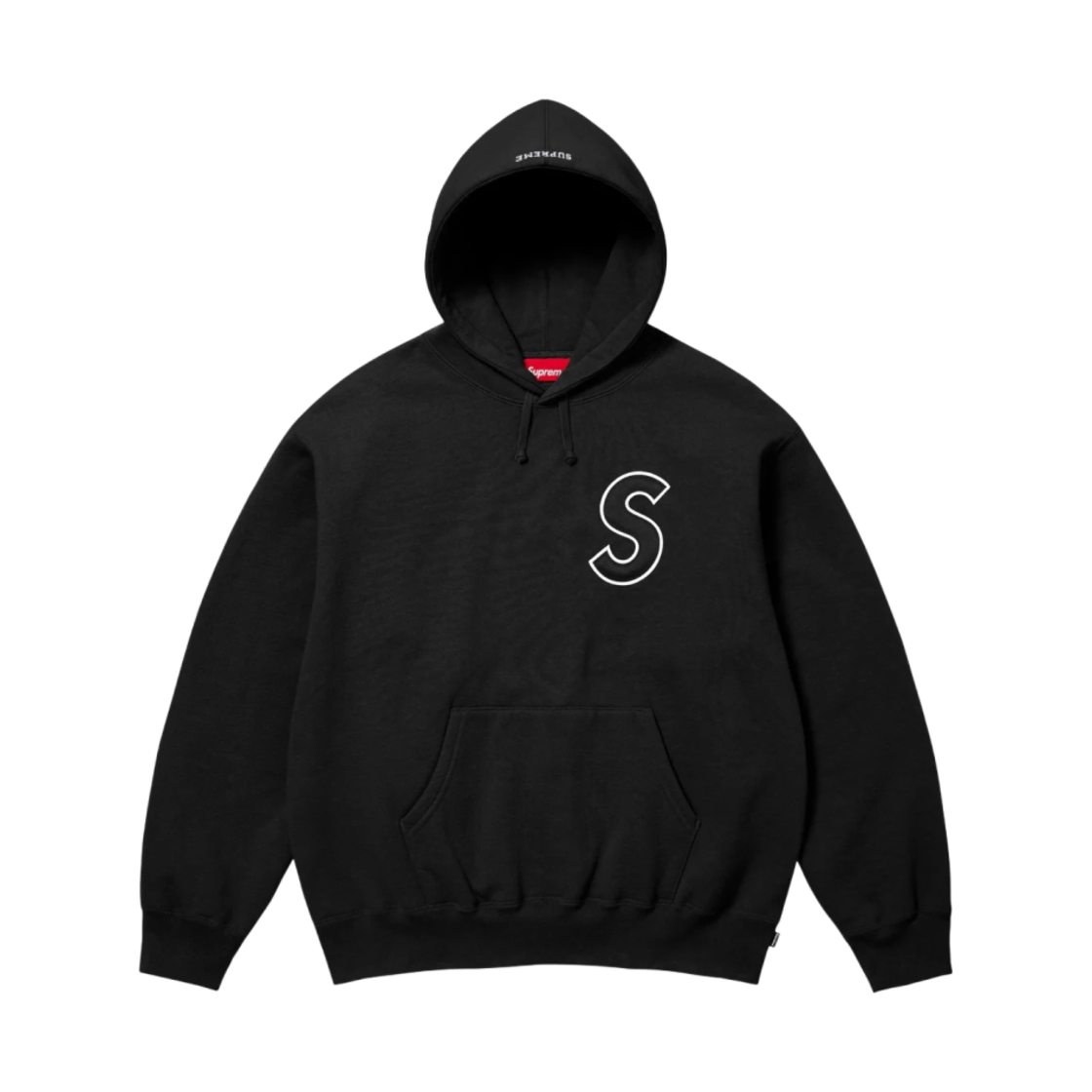 슈프림 S 로고 후드 스웨트셔츠 블랙 - 25SS