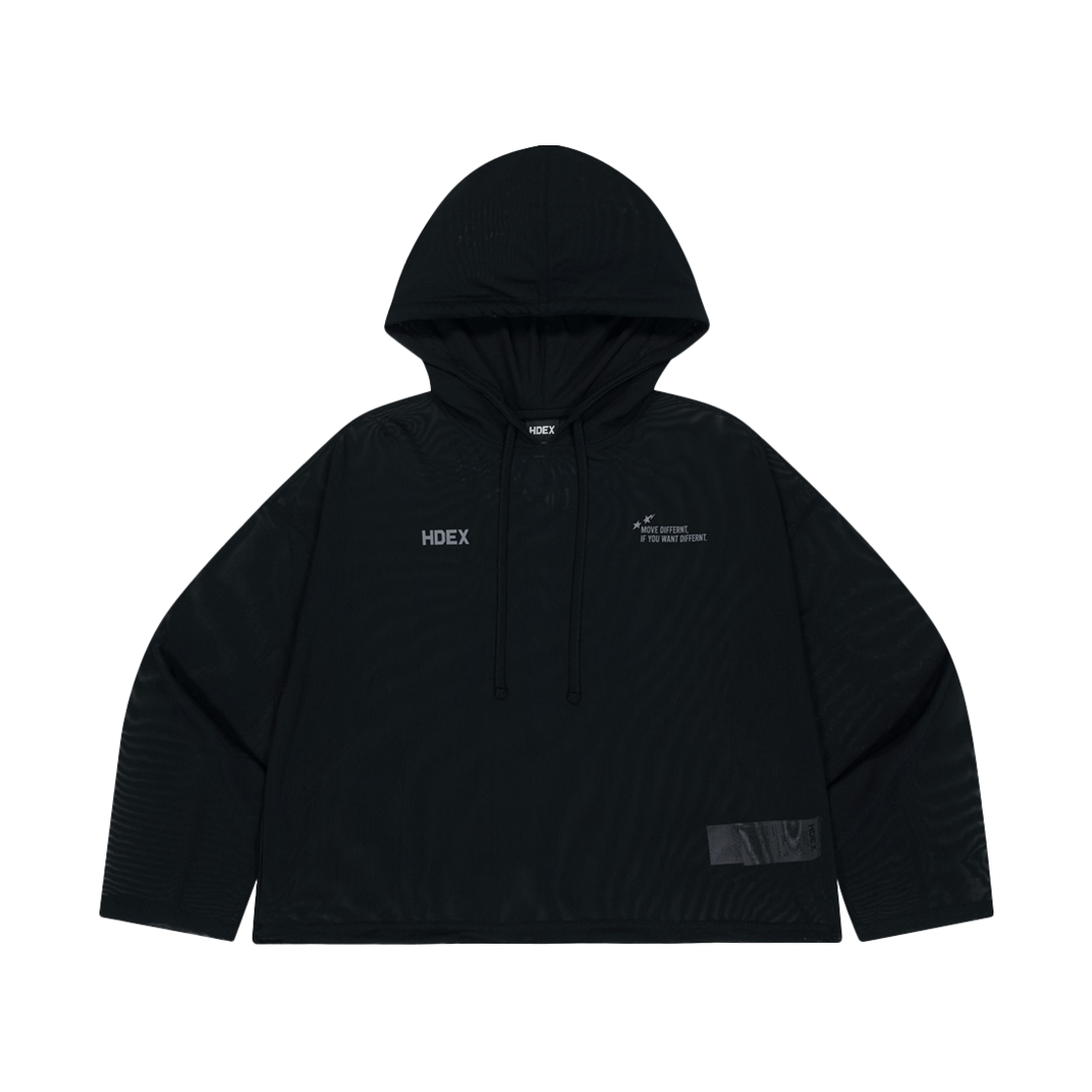 에이치덱스 우먼스 매쉬 커버업 크롭 후디 블랙(HDEX Womens Mesh Cover up Crop Hoodie Black)