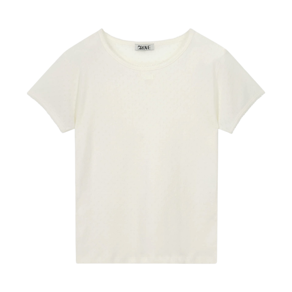 (W) 그로브 x 차정원 로니아 티셔츠 아이보리((W) Grove x Cha Jung Won Ronia T-Shirt Ivory)