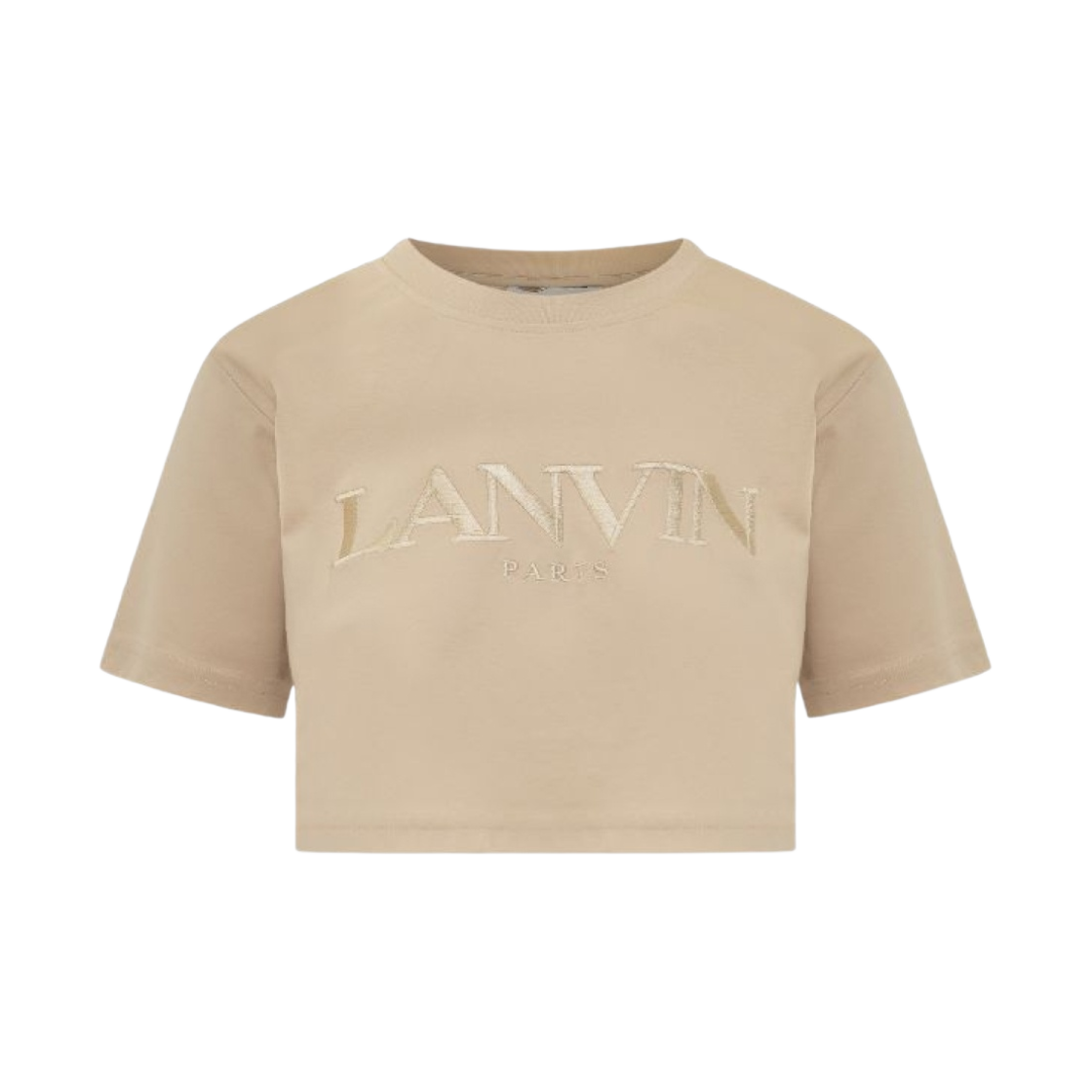 RWTS0012J208E23-081 Lanvin Logo Embroidery Crop T-Shirt Beige