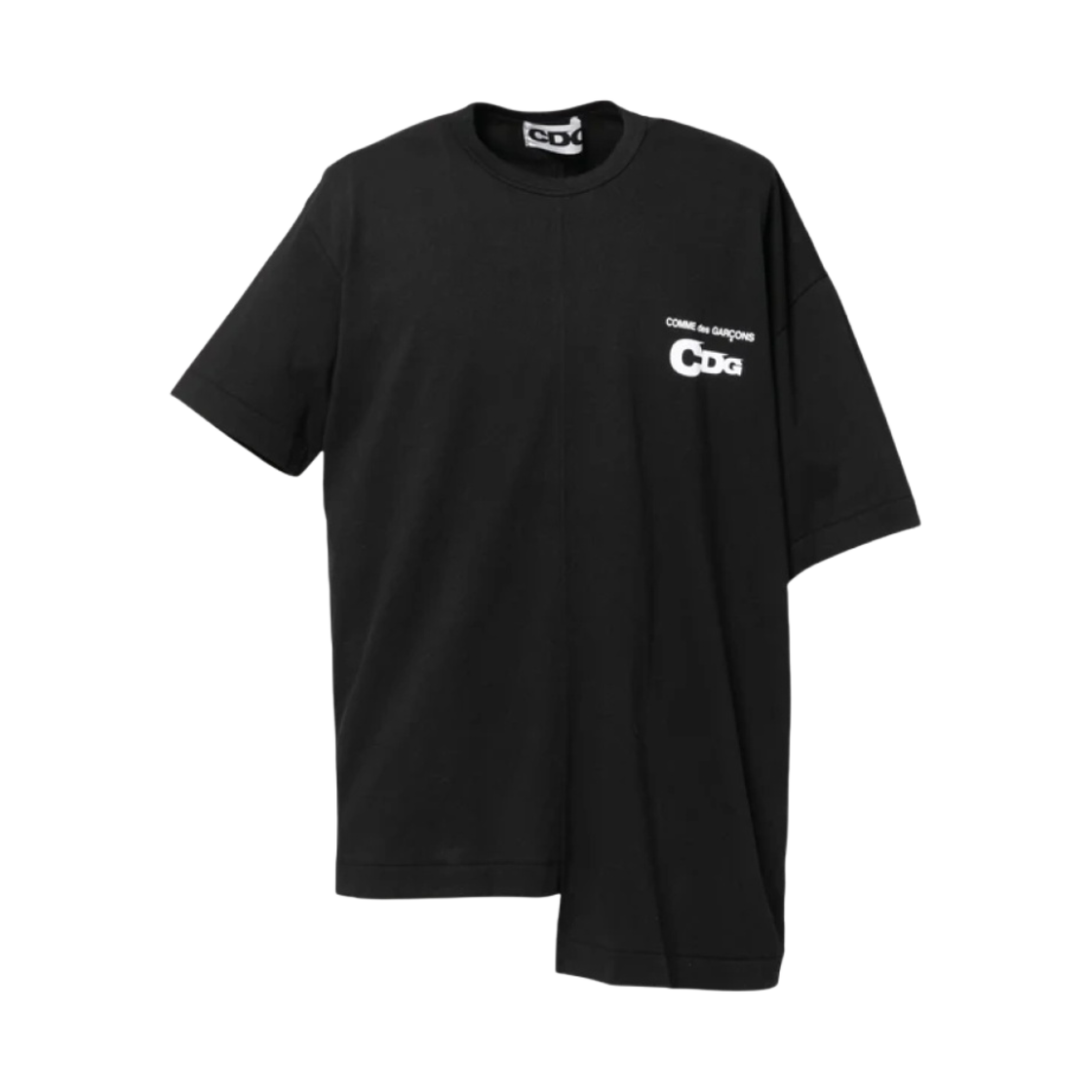 SZ-T076-051-1 CDG Asymmetric Split T-Shirt Black
