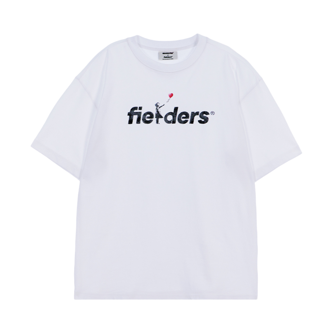 필더스 남성 벌룬 하트 스텐실 티 화이트(Fielders Man Balloon Heart Stencil T-Shirts White) - 1