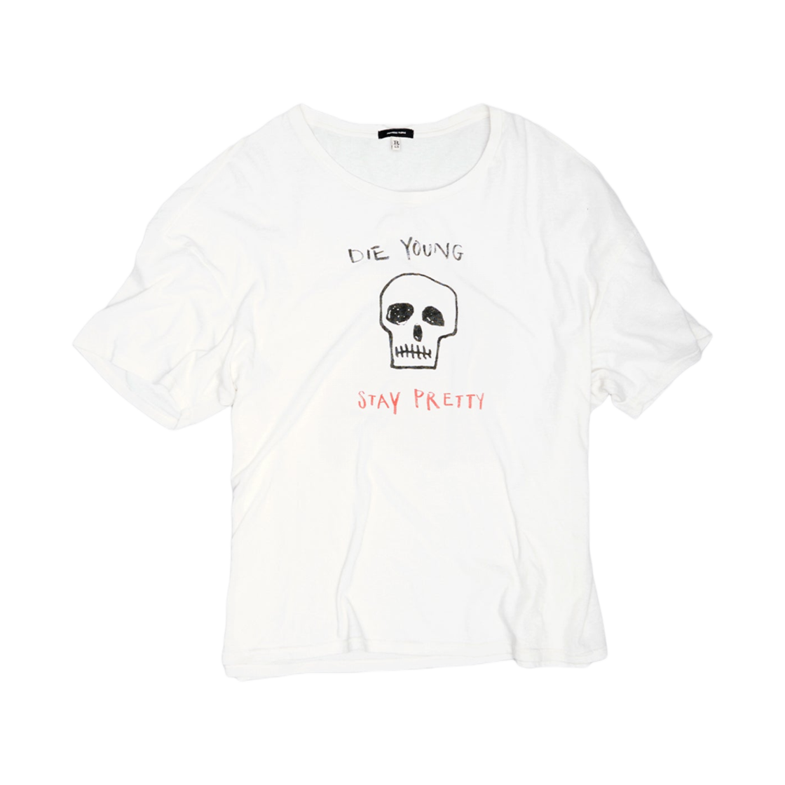 R13WK141-K114B (W) R13 Die Young Stay Pretty Relaxed T-Shirt Ecru