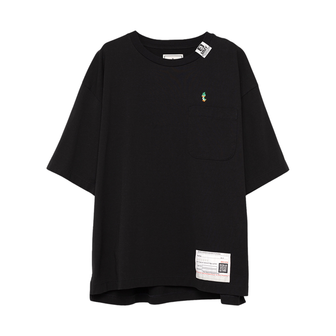 메종 미하라 야스히로 덕 자수 티셔츠 블랙(Maison Mihara Yasuhiro Duck Embroidered T-Shirt Black)