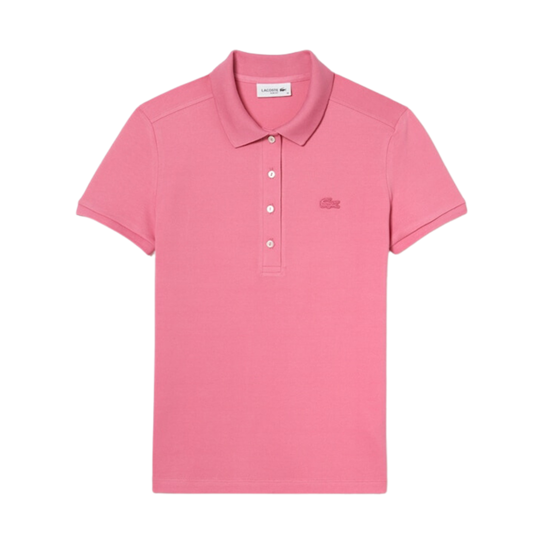 (W) 라코스테 4 버튼 슬림핏 폴로 셔츠 핑크((W) Lacoste 4 Button Slim-Fit Polo Shirt Pink) - 1