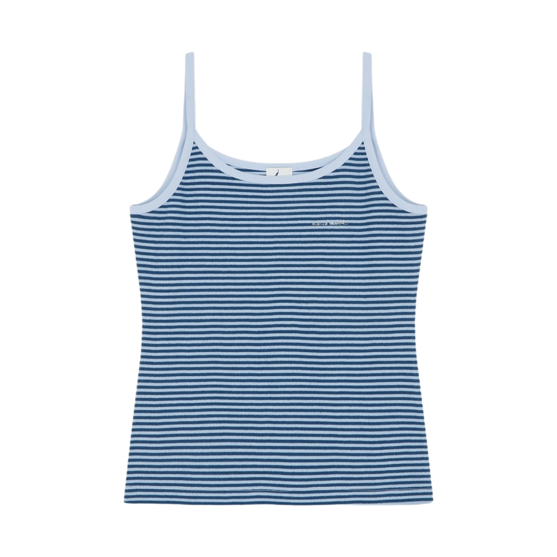 (W) 아비에무아 에센셜 스트라이프 코튼 슬리브리스 탑 블루((W) Aviemuah Essential Striped Cotton Sleeveless Top Blue) - 1