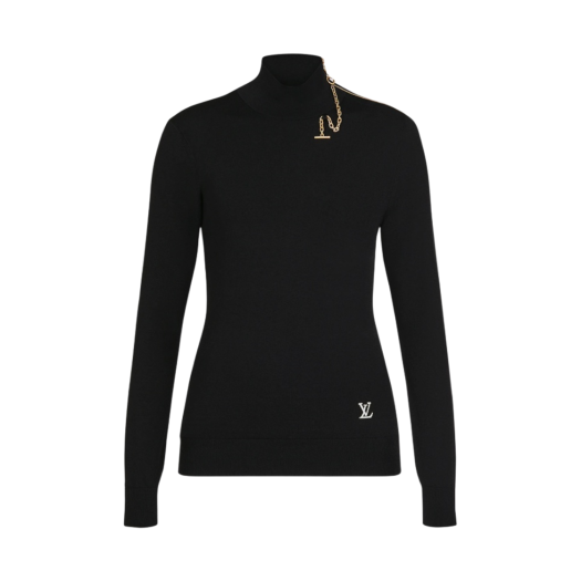 Louis Vuitton Turtleneck Sweater with Detail on The Shoulder Black