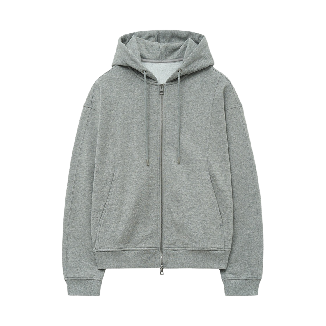 TNTS4E102G2 TNGT Over-fit Cut Hood Zip-Up Melange Gray - 대표 이미지 #1