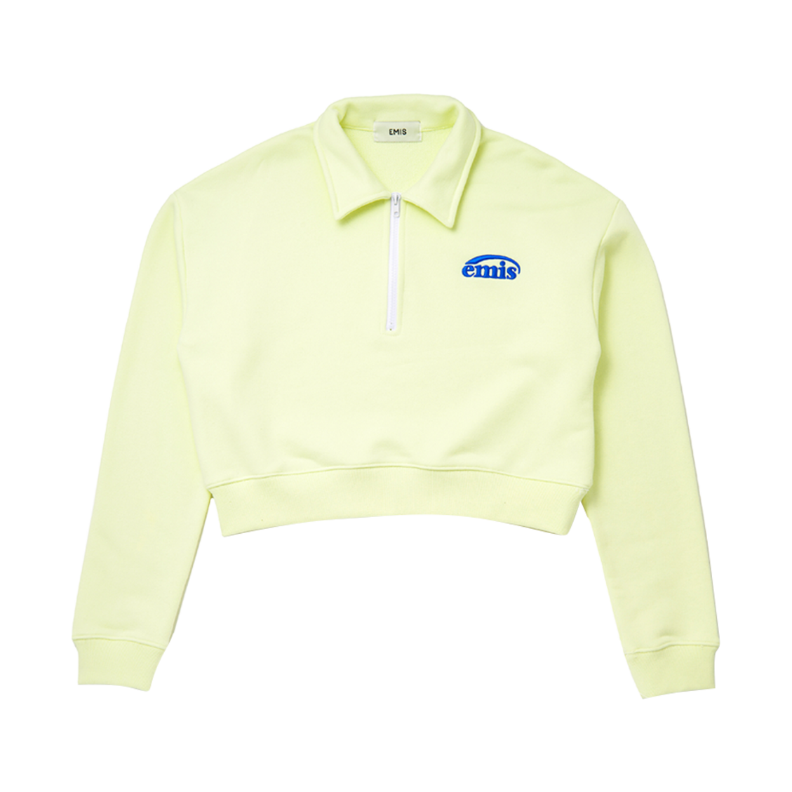 (W) 이미스 뉴 로고 크롭 집업 라이트 옐로우((W) Emis New Logo Cropped Zip Up Light Yellow - 22SS)