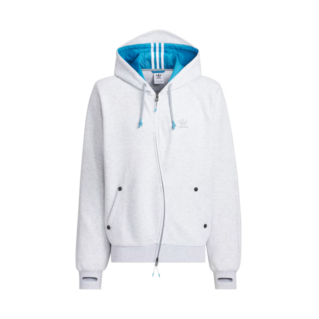 아디다스 x 오디너리 피플 후드 풀집 라이트 그레이 헤더 - KR 사이즈(Adidas x Ordinary People Hooded Full-Zip Light Grey Heather - KR Sizing)