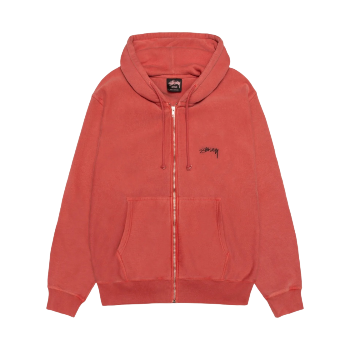 스투시 피그먼트 다이드 스무스 스탁 집 후드 구아바