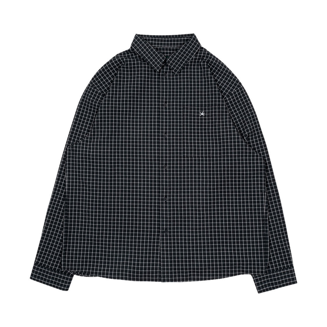 - The Coldest Moment Mini Logo Check Shirts Black