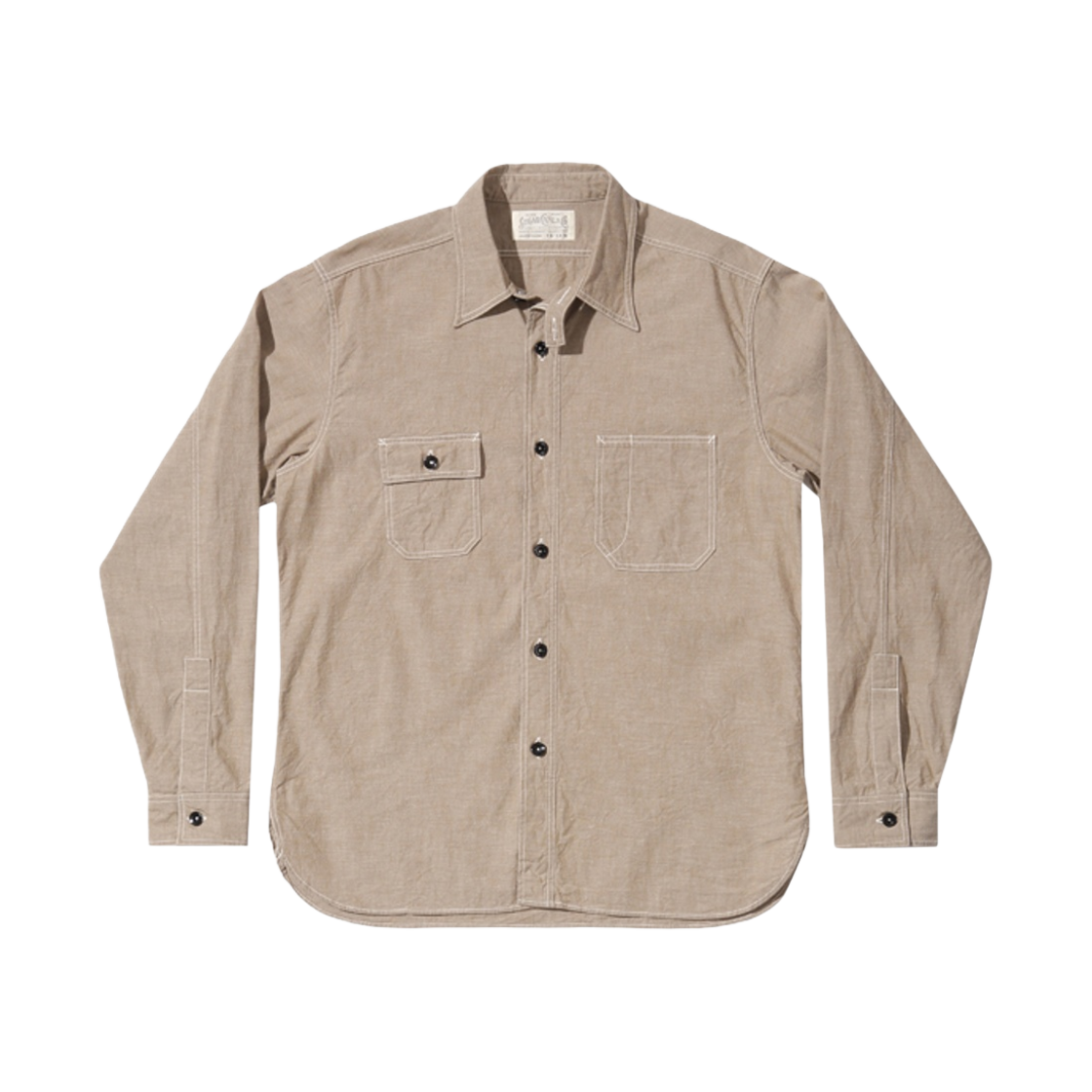 슈가 케인 픽션 로맨스 6온즈 샴브레이 워크 셔츠 베이지(Sugar Cane Fiction Romance 6 oz. Chambray Work Shirt Beige)
