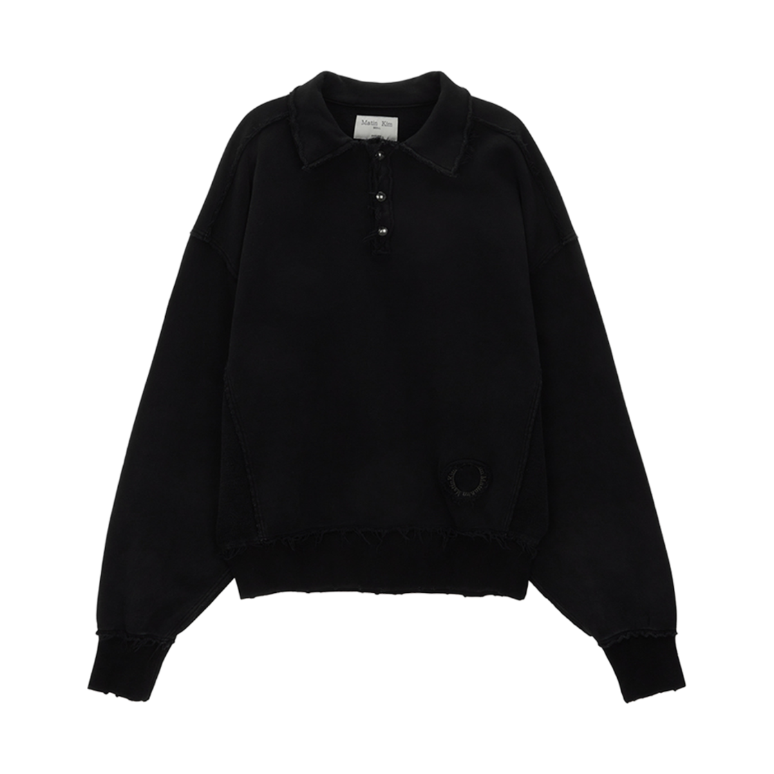 MK2411MT002M (W) Matin Kim Cut Out Pigment Pique Sweatshirt Black