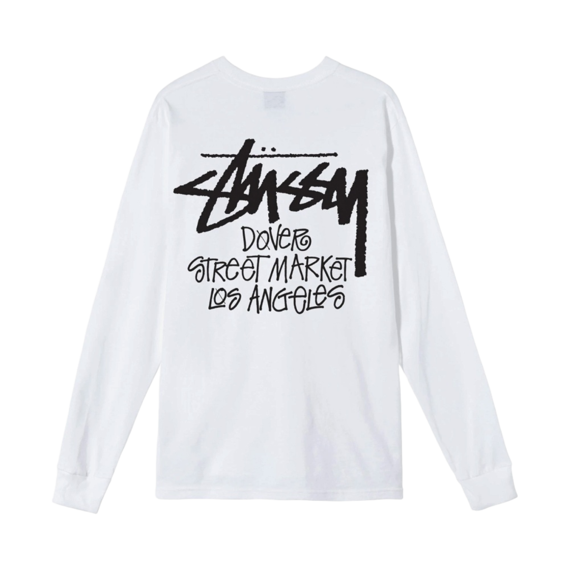 스투시 스탁 도버 스트리트 마켓 LA 롱슬리브 티셔츠 화이트 2021(Stussy Stock DSM Los Angeles LS T-Shirt White 2021)