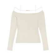(W) Jacquemus Le T-Shirt Sierra Long Sleeve T-Shirt Beige
