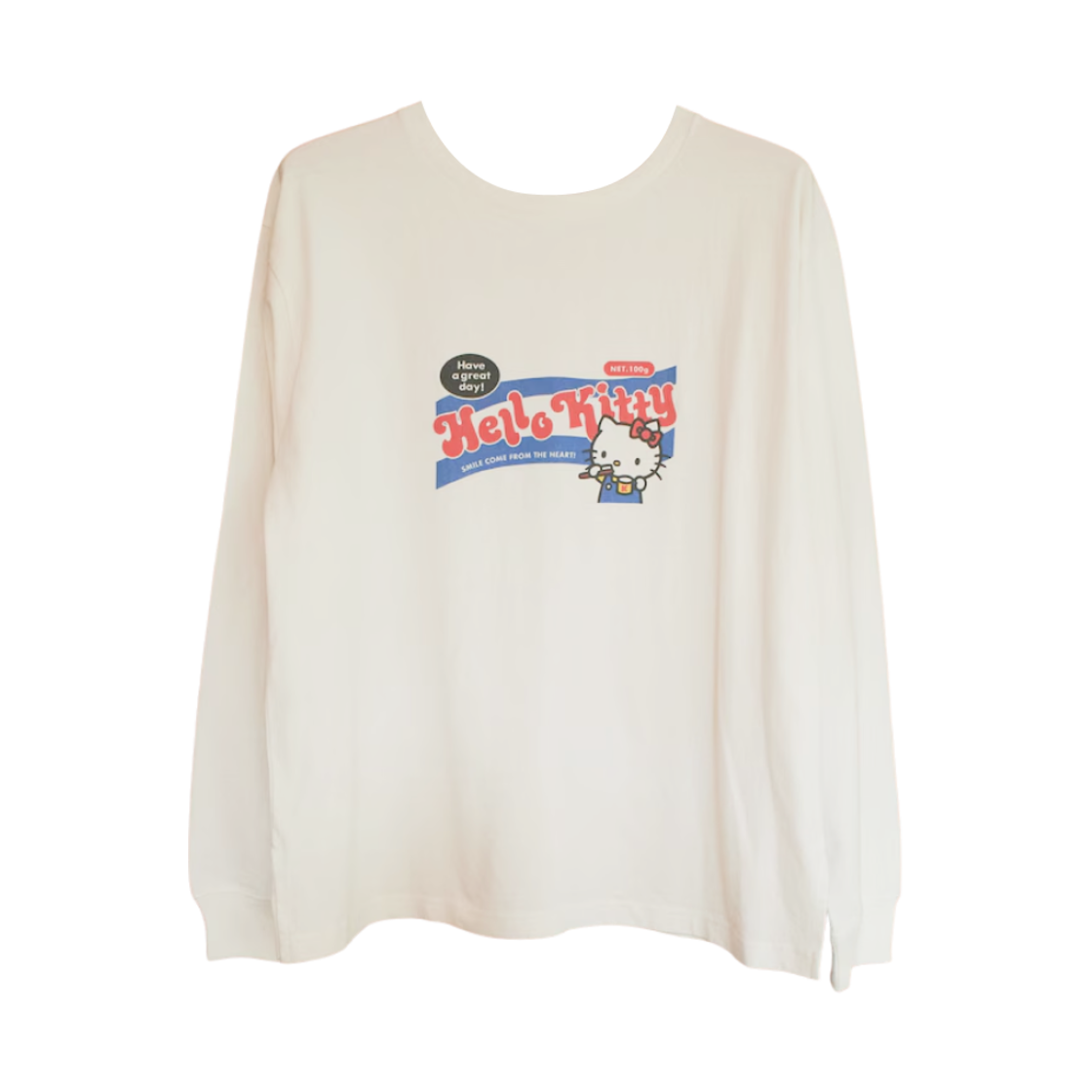 (W) 프릭스 스토어 x 헬로 키티 롱슬리브 티셔츠 오프 화이트((W) Freak's Store x Hello Kitty L/S T-Shirt Off White)