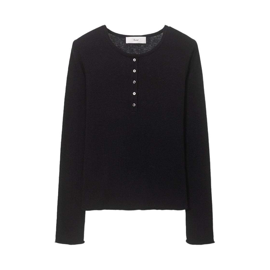 UDSW5A205BK Dunst Buttoned Round-Neck Knit Top Black