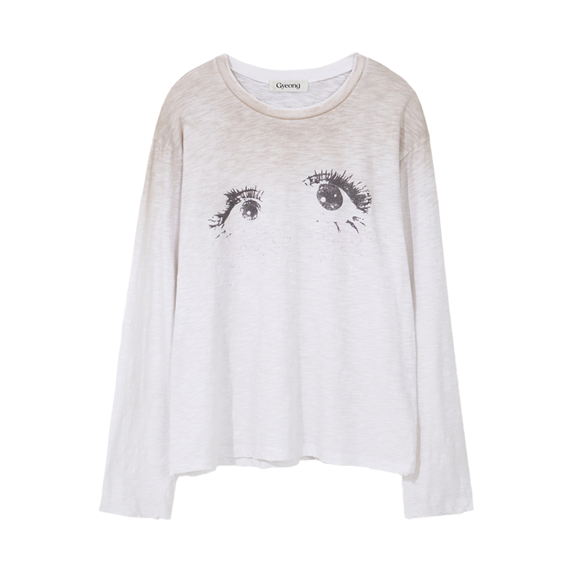 경 아이 그래픽 롱슬리브 티 화이트(Gyeong Eye Graphic Long Sleeve tee White)