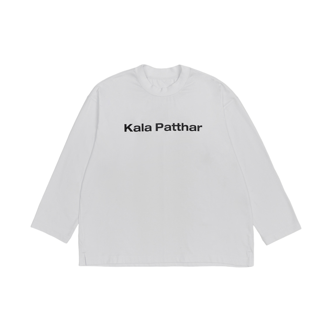 KB1LT1400MWH KALA PATTHAR Signature Logo Loosefit Long Sleeve T-Shirt White