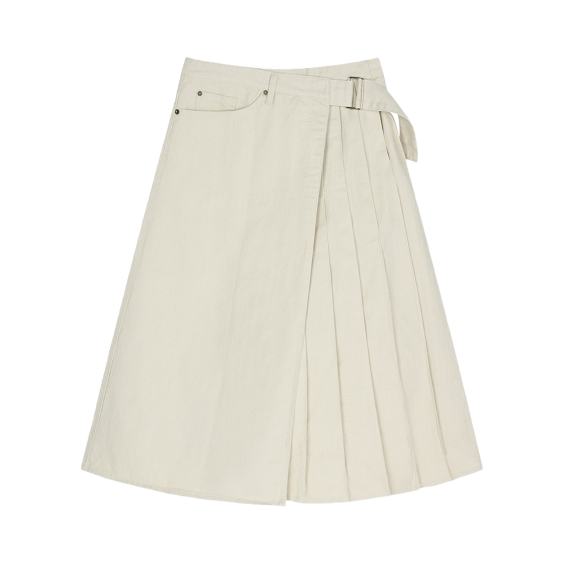 플랫웨이브 인 서울 슬릭크 우먼스 빈티지 롱 스커트 아이보리(Flatwave in Seoul Slik Womens Vintage Long Skirt Ivory)