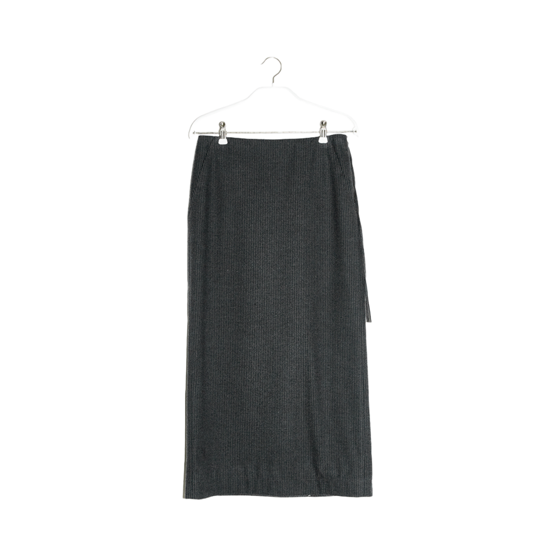 BDFWSK001GY En Or Women Flannel Stripe Strap Skirt Grey