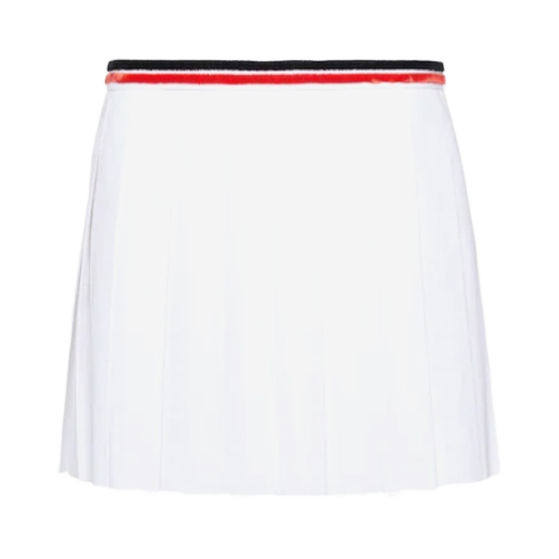 (W) 미우 미우 포플린 미니 스커트 화이트((W) Miu Miu Poplin Mini Skirt White) - 1