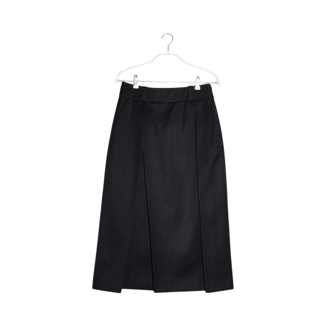 엔오르 우먼 클래식 플리츠 미디 스커트 블랙