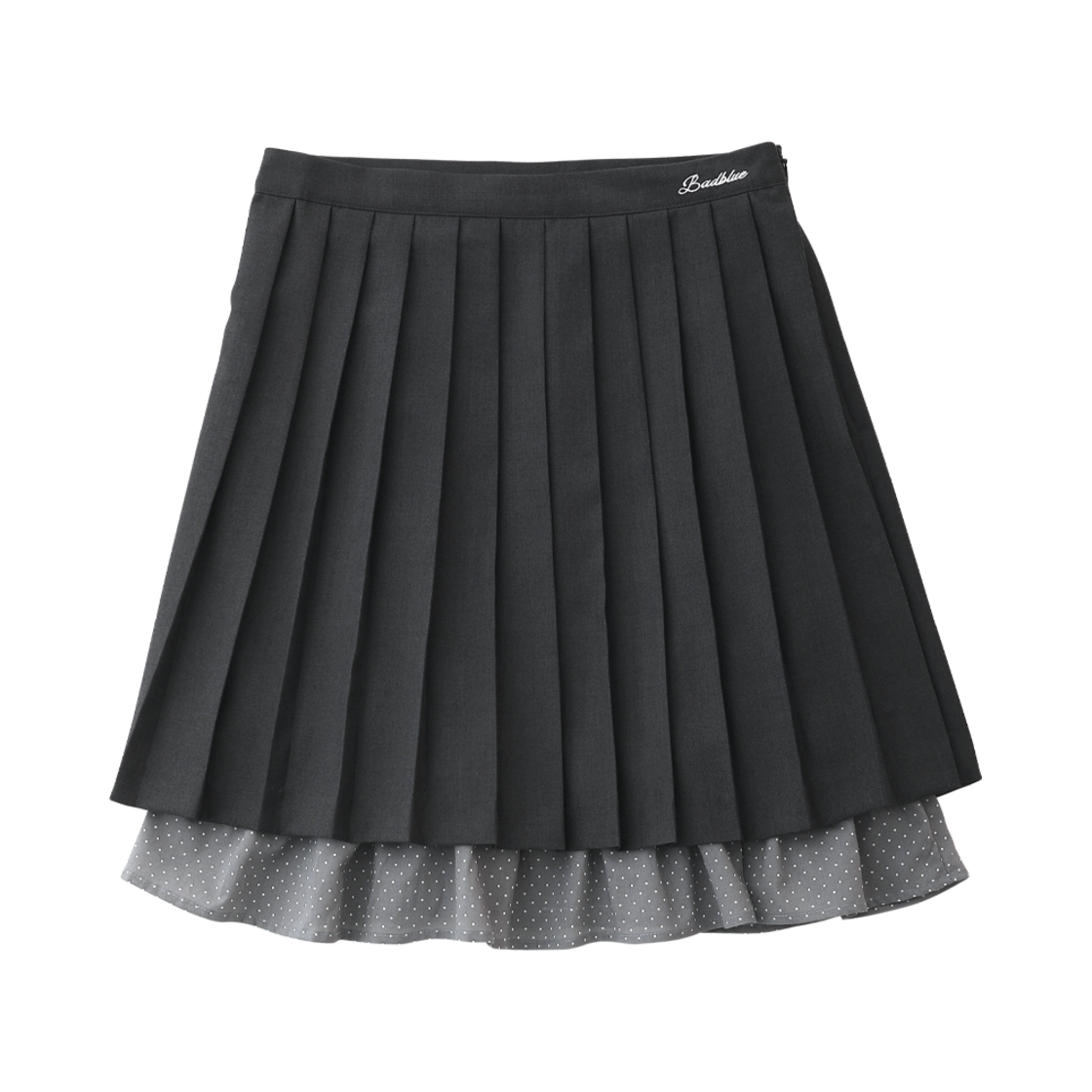 배드블루 P 플리츠 미디 스커트 차콜(BadBlue P Pleats Mid Skirt Charcoal)
