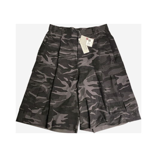 UMCM46CG Undermycar Mu.46 Anti Fxxking Logo Play Big Cargo Rip-Camo Shorts Camo Gray