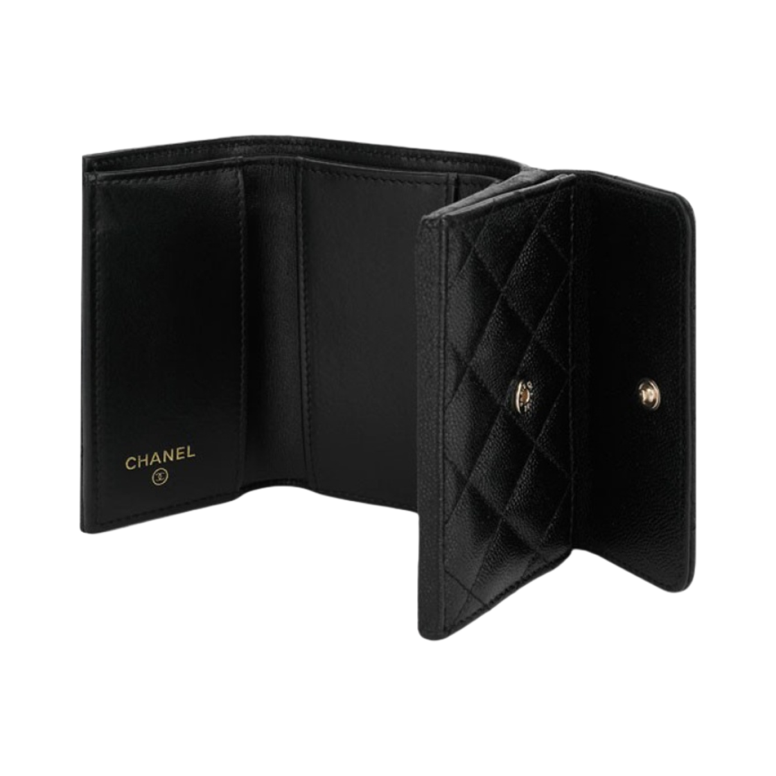 샤넬 스몰 플랩 지갑 그레인드 카프스킨 & 골드 메탈 블랙(Chanel Small Flap Wallet Grained Calfskin & Gold Black) - 3