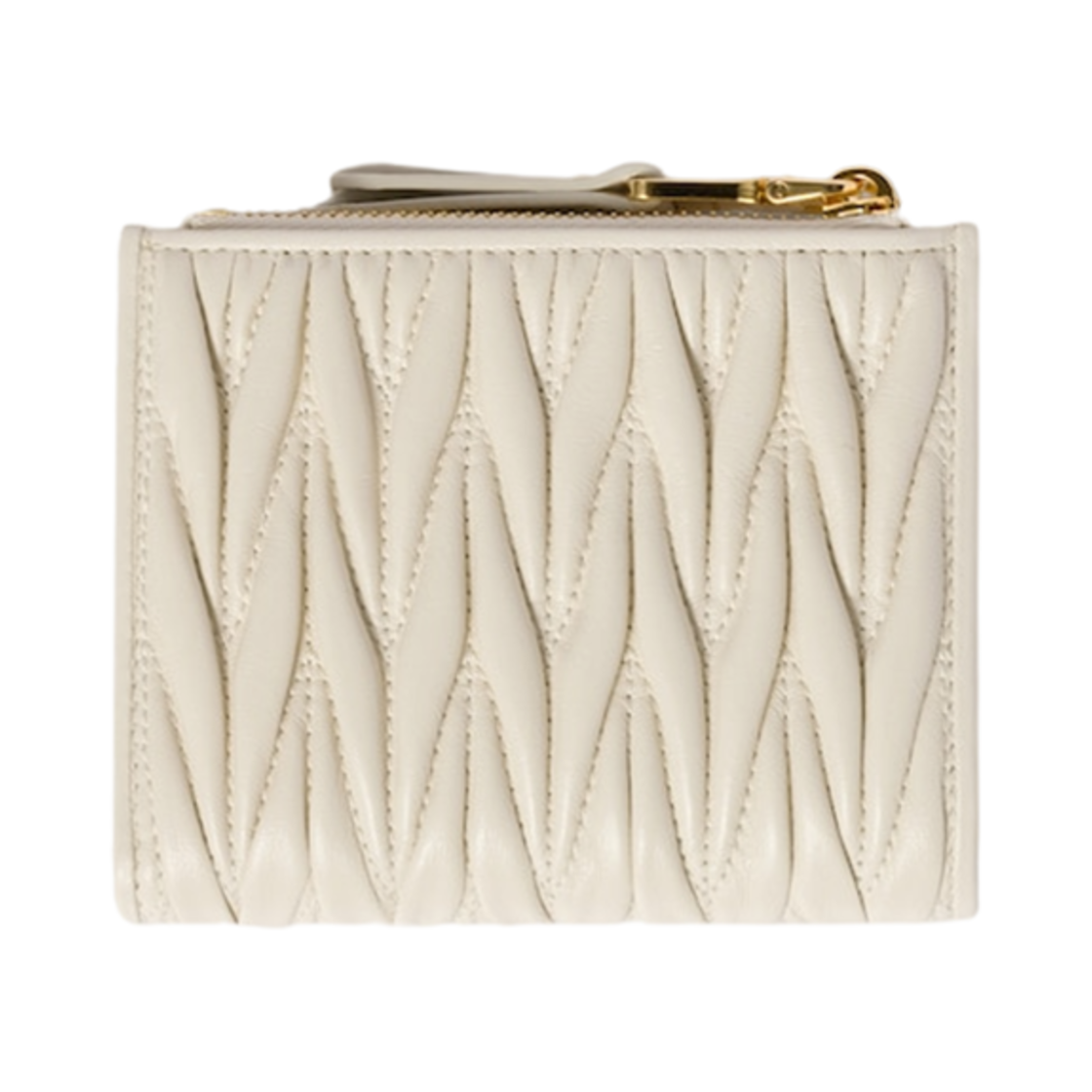 미우 미우 스몰 마테라쎄 나파 레더 월렛 화이트(Miu Miu Small Matelasse Nappa Leather Wallet White) - 3
