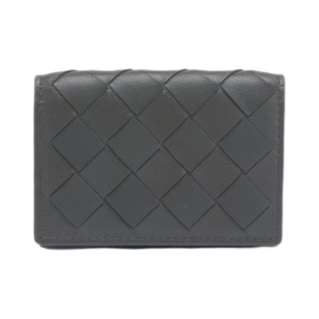 609285VCPP21444 Bottega Veneta Intrecciato Folder Bi-Fold Wallet Grey