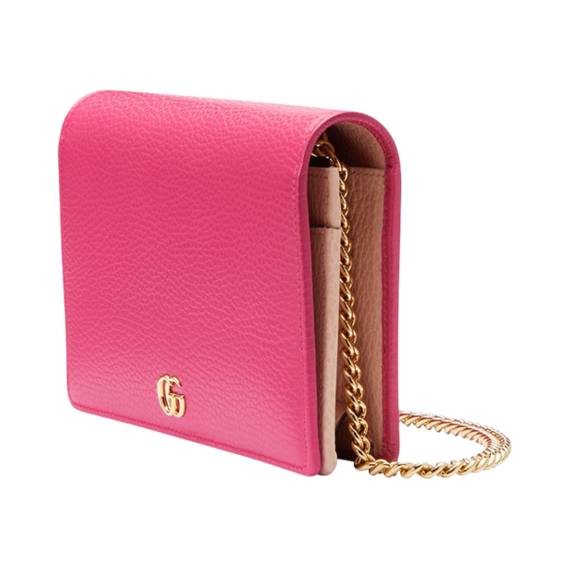 구찌 GG 마몽 체인 지갑 푸시아 레더(Gucci GG Marmont Chain Wallet Fuchsia Leather) - 2