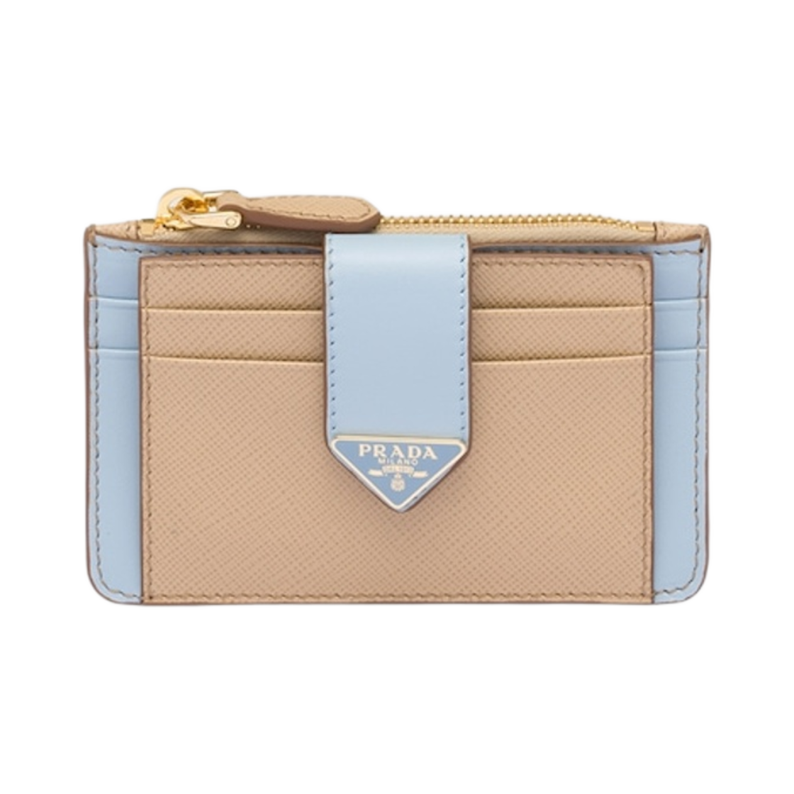 프라다 사피아노 레더 카드 홀더 샌드 라이트 블루(Prada Saffiano Leather Card Holder Sand Light Blue) - 1