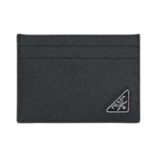 2MC149-QHH-F0002 Prada Saffiano Leather Card Holder Black