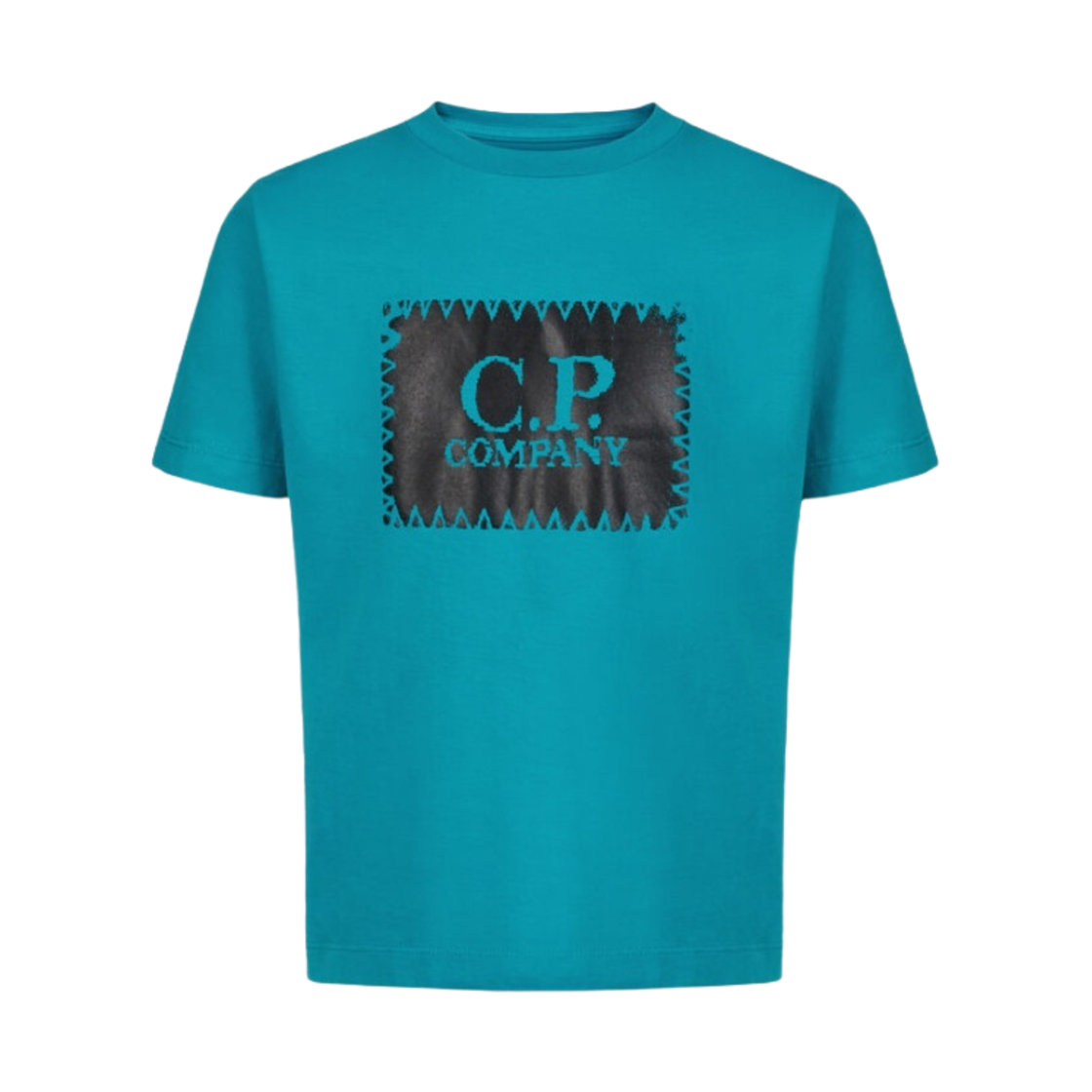 (키즈) C.P. 컴퍼니 U16 30/1 저지 라벨 스타일 로고 티셔츠 타일 블루 - 23SS((Kids) C.P. Company U16 30/1 Jersey Label Style Logo T-Shirt Tile Blue - 23SS) - 1