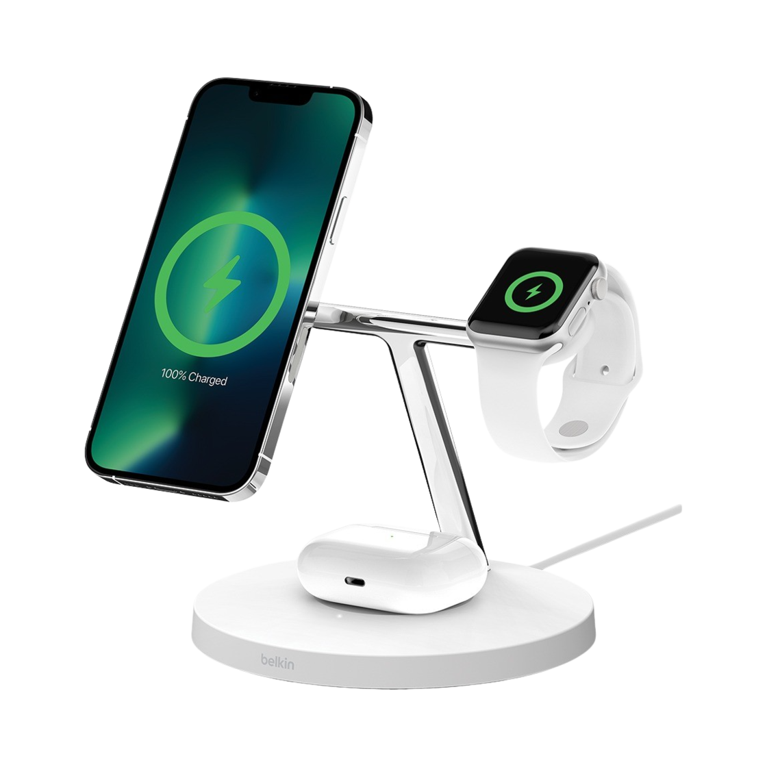 벨킨 3in1 맥세이프 15W 무선 충전 스탠드 WIZ017kr 화이트