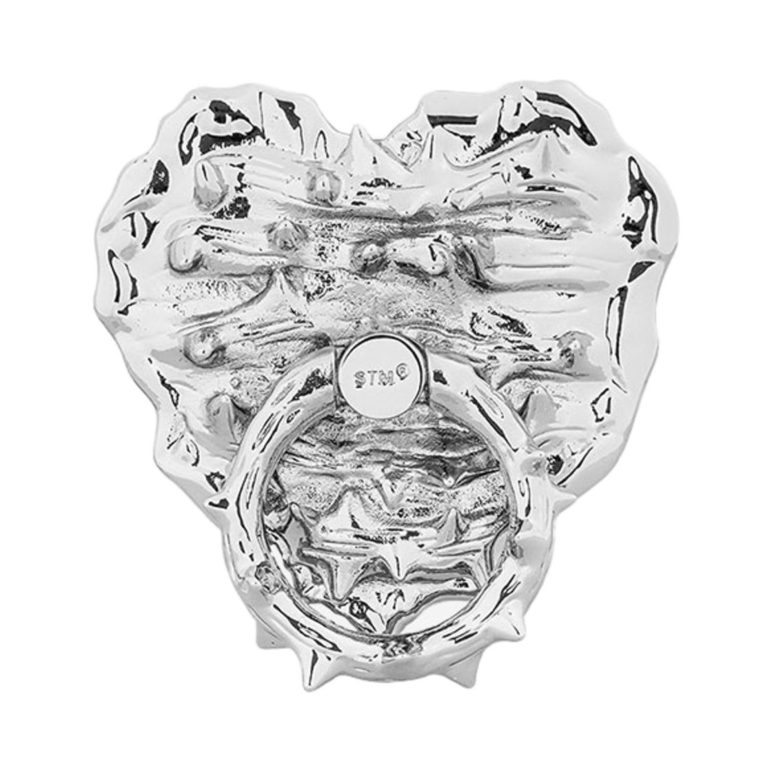 NO612S Sentiments No.612 Spiky Heart Phone Grip Silver