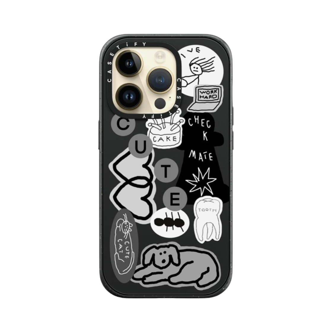 케이스티파이 아이폰 이나피 스티커 01 맥세이프 임팩트 케이스 매트 블랙(Casetify iPhone Inap Sticker 01 MagSafe Impact Case Matte Black) - 3