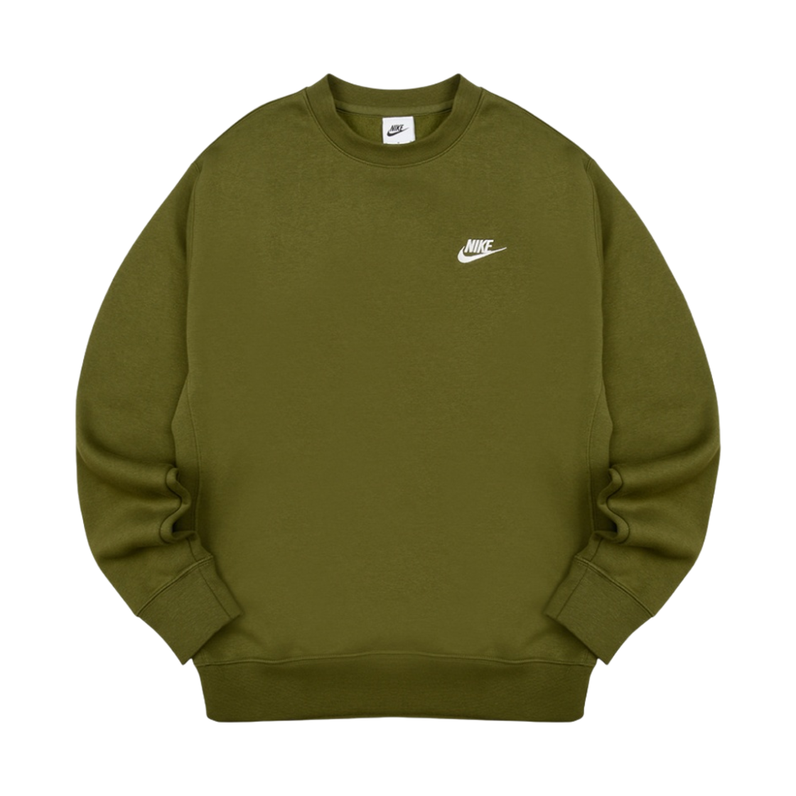 나이키 NSW 클럽 플리스 크루 스웨트셔츠 러프 그린 - US/EU(Nike NSW Club Fleece Crew Sweatshirt Rough Green - US/EU) - 1