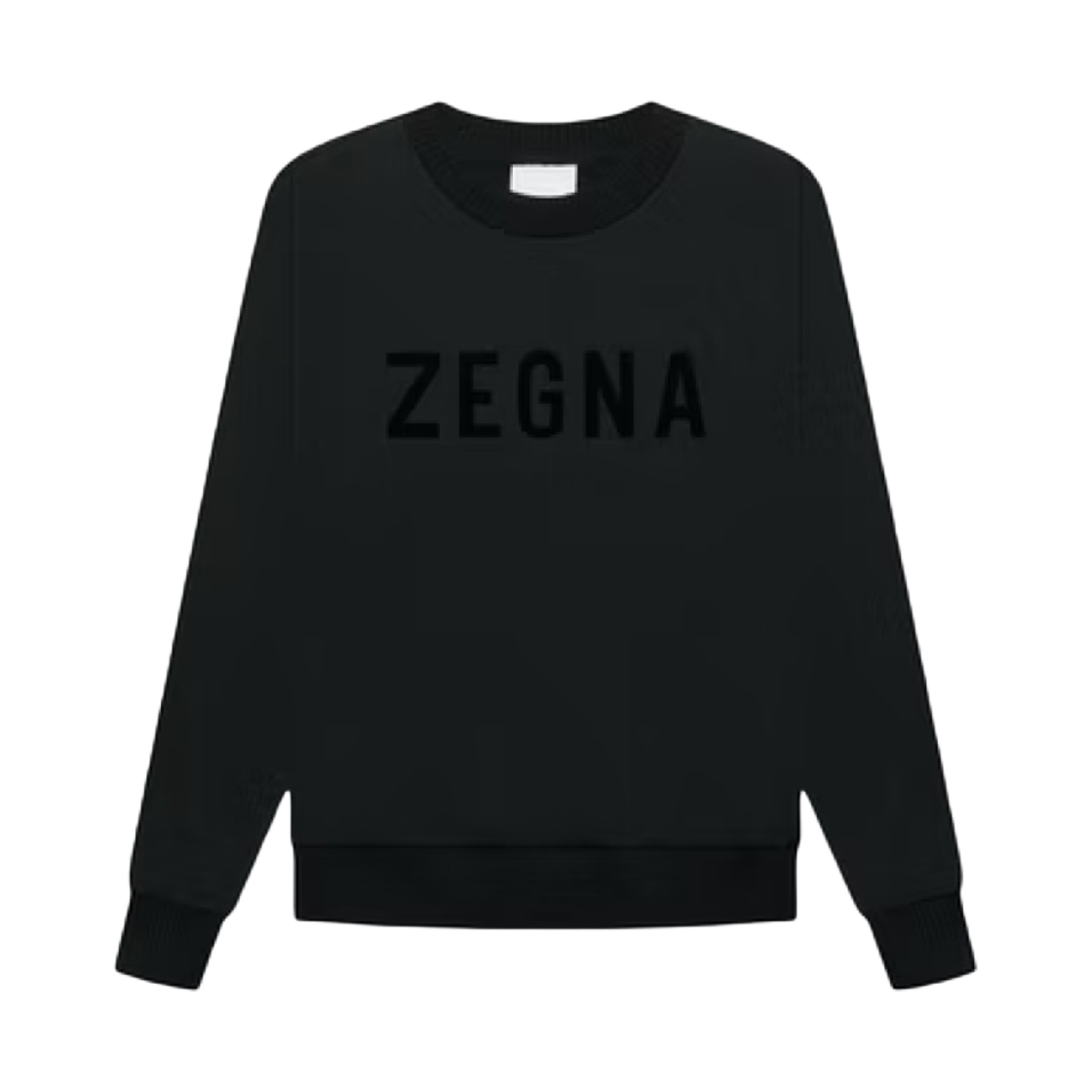 FZ1004-FZJ803-K09 Fear of God x Ermenegildo Zegna Cotton Blend Crewneck Sweatshirt Black