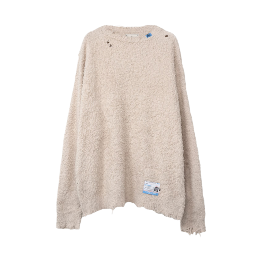 A11SW522-BEIGE Maison Mihara Yasuhiro Cotton Brushed Pullover Knit Beige