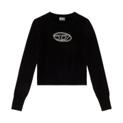 (W) Diesel M-Areesa Jumper with Embroidered Cut-Out Logo Knit Black