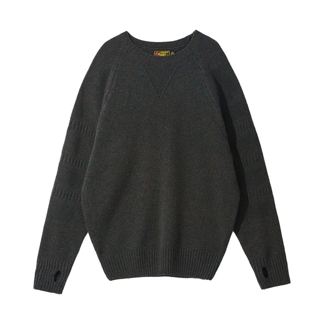 24FWKN001GN_ Ogarp Lambs Wool Tweed Knit Green