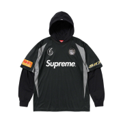 Supreme Hooded Soccer Jersey Black - 23FW