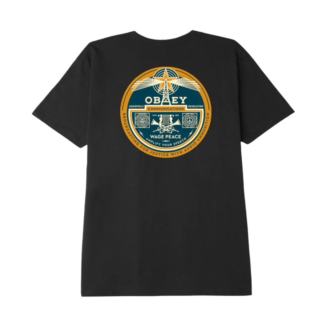 오베이 라디오 타워 클래식 티셔츠 블랙(Obey Radio Tower Classic T-Shirt Black) - 1