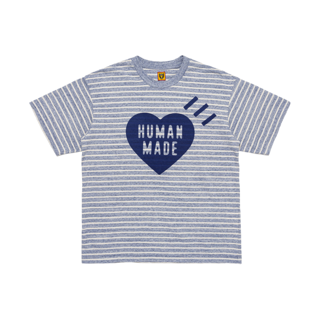 휴먼 메이드 스트라이프 하트 티셔츠 네이비(Human Made Striped Heart T-Shirt Navy) - 1